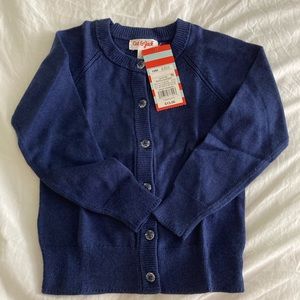 Navy cardigan with crystal buttons!